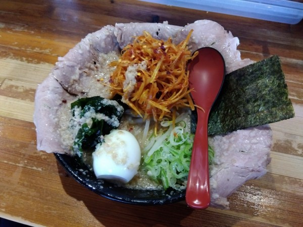 「コテ辛ネギ味噌チャーシューメン＋からあげセット」@ラーメンショップ  とんちゃん 藤原店の写真