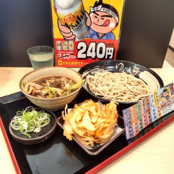 「肉舞茸せいろ（￥650）＋かき揚げ（クーポン）」@ゆで太郎 大井競馬場前店の写真