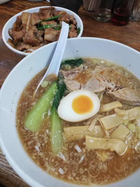 「天狗ラーメン焼肉丼セット」@天狗 北越らーめんの写真