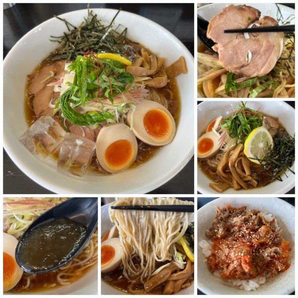 「【限定】特製きびなご冷やしラーメン1080円豚キムチ210円」@麺や 笑 ～Sho～の写真