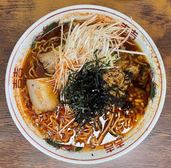 「ネギ辛ラーメン、大盛り、納豆、海苔」@ラーメン 天一の写真