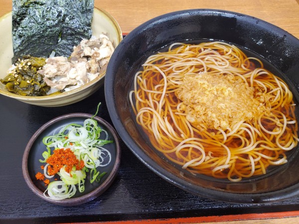 「朝食・焼鯖ごはん・温」@ゆで太郎 大宮ラクーン店の写真