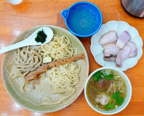 「つけ麺（塩）＋お肉プレート＋味玉」@和渦製麺の写真
