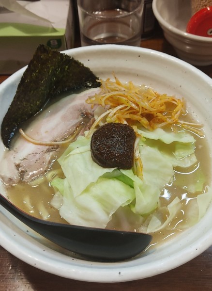 「熟成練り醤油らーめん＋肉めし」@『   』（無銘）の写真