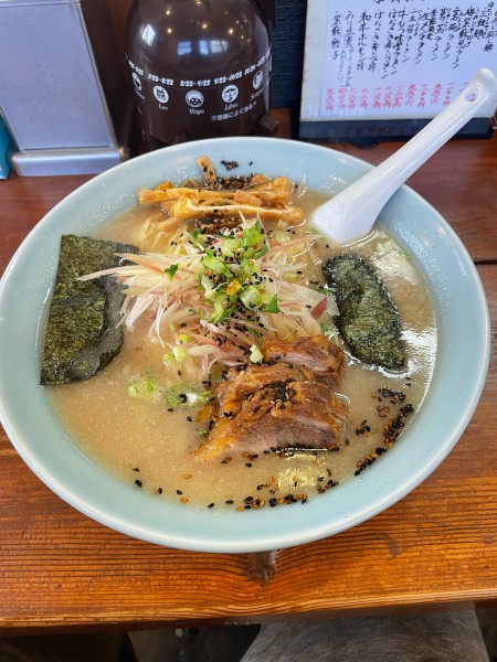 「茗荷らーめん」@がんこや かるがんラーメン つくば店の写真