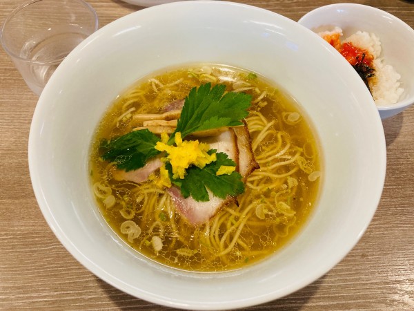 「三位一体(赤ムツ×ヒラマサ×煮干し×鶏)＋漬け卵飯」@中華そば 和渦 TOKYOの写真