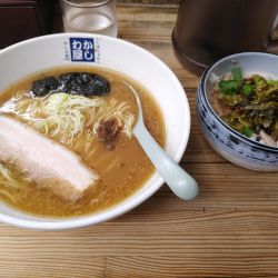 醤油ラーメン　チャーシュー高菜丼