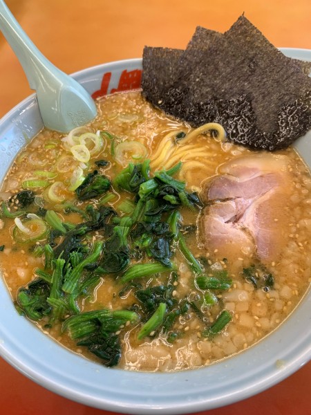「特製味噌+ほうれん草」@ラーメン山岡家 さいたま宮前店の写真