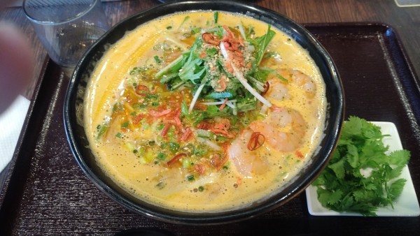 「トムヤムそば(細麺)パクチー付¥1000-」@九十九里 麺ドラゴンの写真