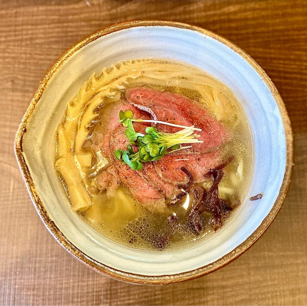 「常陸牛清湯【塩】+ ローストビーフ3枚」@常陸牛らぁめん 希の写真