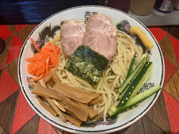 「冷やし中華（夏季限定）、大盛＋ 和え玉 煮干油」@オールドラーメンショップ 逆流の写真
