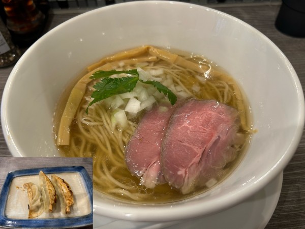 「中華そば塩、餃子3個（お値段失念）」@中華そば 翠の写真