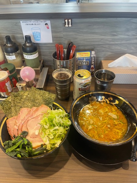 「つけチャーシュー麺(5枚)」@家系ラーメン がくの写真