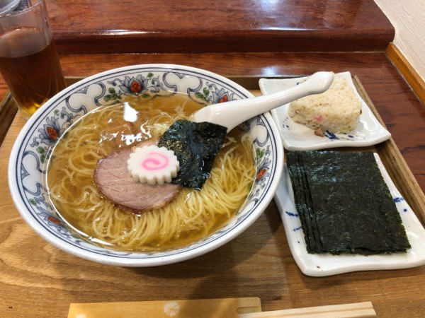 「無化調 支那そば 850円＋クーポン海苔」@中華そば 水嶋の写真