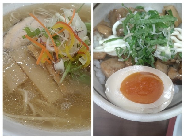 「しおらーめん（880円税込）+ﾗﾝﾁｾｯﾄ（250円税込）」@らーめん旬彩の写真