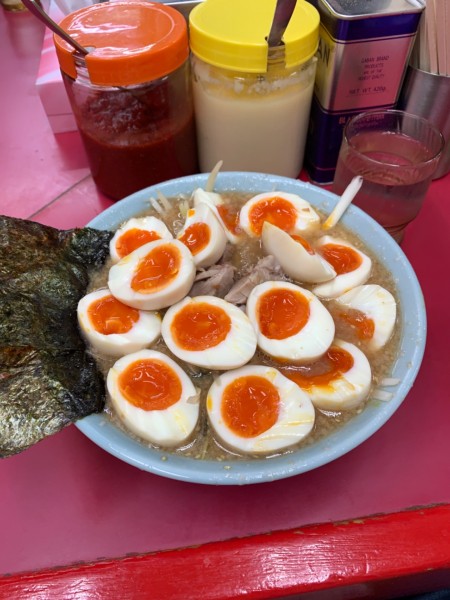 「ネギ味噌ラーメン＋味玉×7」@ラーメンショップ 牛久結束店の写真