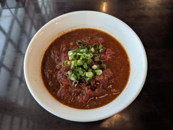 「特性とまとラーメン　800円」@べんべら庵の写真