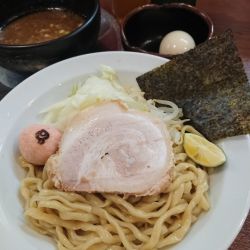ビール(中瓶)＋つけ麺 小＋味付玉子(味玉ピクルス風)あじ