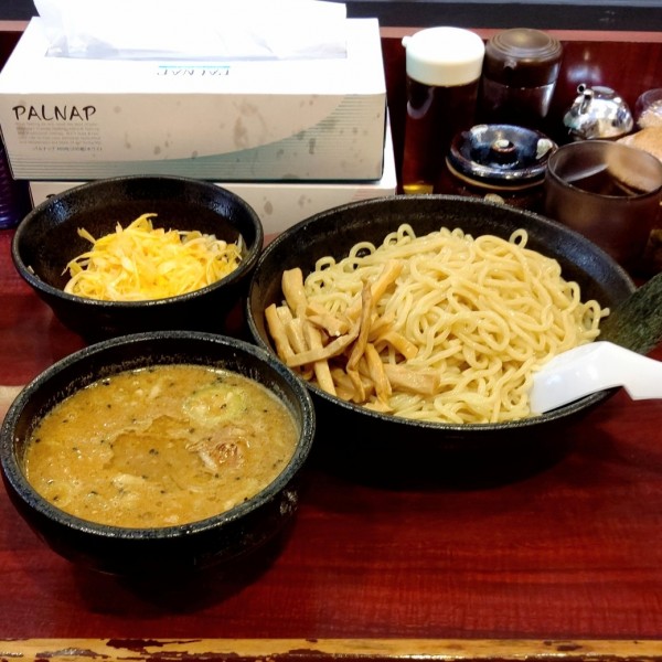 「味噌つけ麺＋辛ねぎ(別皿)」@こってりらーめん なりたけ TOKYOの写真