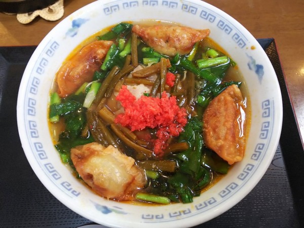 「満州にら餃子ラーメン（醤油・辛み少し）　850円」@さかえや本店の写真