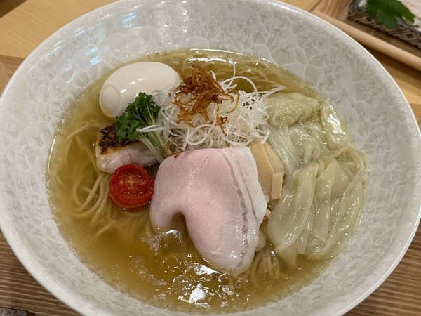 「特製塩そば」@小麦そば 池の写真