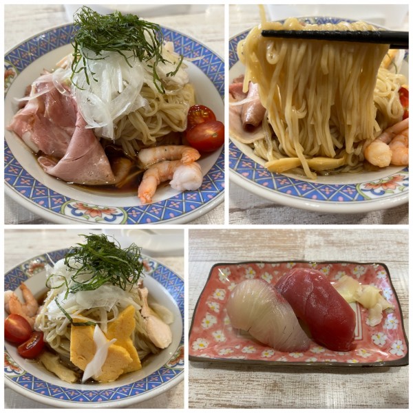 「【限定】マイヤーレモンの冷やし中華1100円にぎり300円」@中華そば 四つ葉の写真