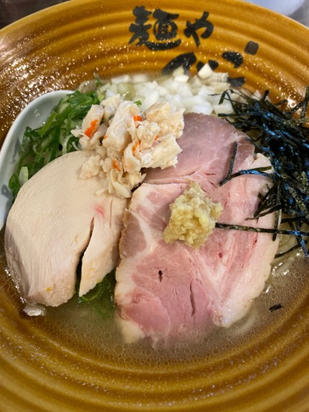 「【限定】煮干し昆布水の生姜冷やし和えそば　１１００円」@麺や でこの写真