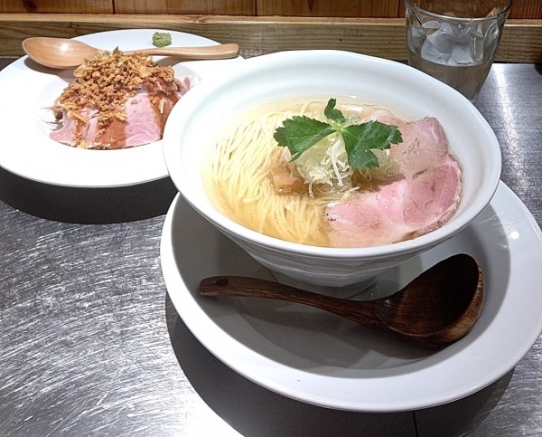 「塩そば 肉丼セット1150円」@成城青果の写真