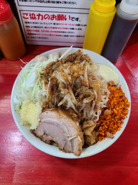 「まぜそば大(400g)　1000円」@鷹の目 川口店の写真