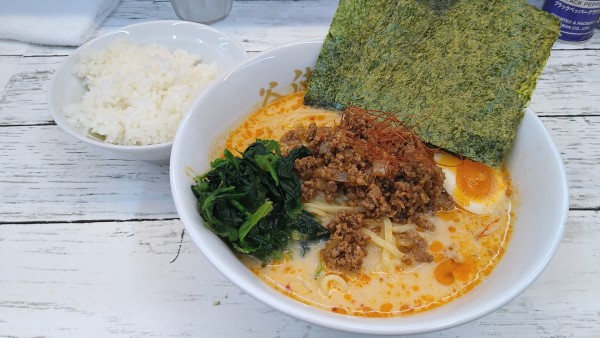 「【限定】冷やし豆乳担々麺＋ライス(サービス)・海苔」@二代目 谷瀬家の写真