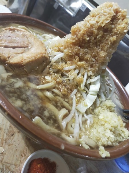 「おろぽんラーメン・大2・追いおろぽん2（生姜・火の粉別）」@自家製麺 まさき（非乳化） 2号店の写真