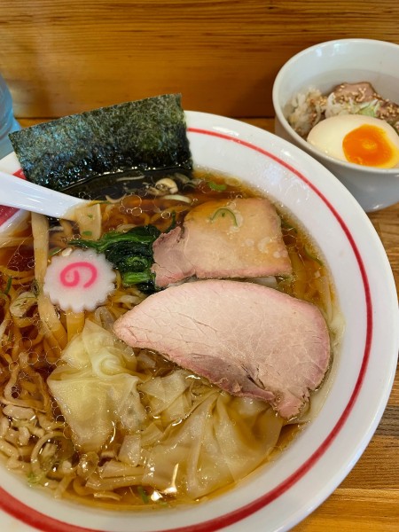 「ワンタンめん ランチチャーシュー丼」@白河手打ち中華 孫市の写真
