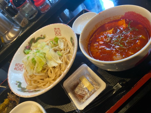 「辛🔥つけ麺🍜🥢定食🍚」@炭火屋 もり平の写真