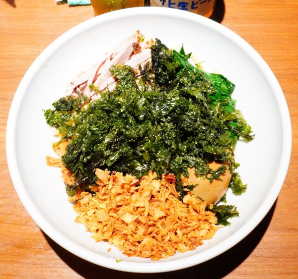 「まぜそば味玉付き＋フライドオニオン＋瓶ビール」@ŌNORIの写真