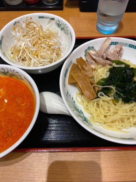 「ピリ辛豚骨つけ麺」@日高屋 相模原ラクーン店の写真