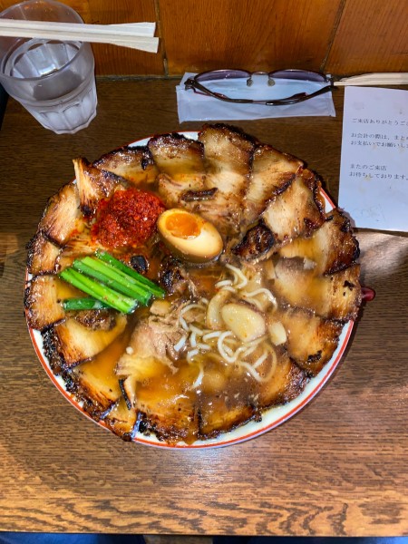 「焼豚ラーメン大盛肉盛りにんにく大辛¥1,300円」@焼豚ラーメン 三條の写真