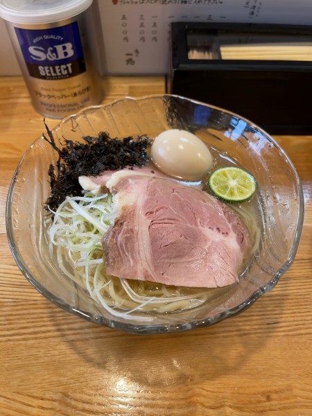 「冷やし+煮玉子（1000円）」@麺や 一想の写真