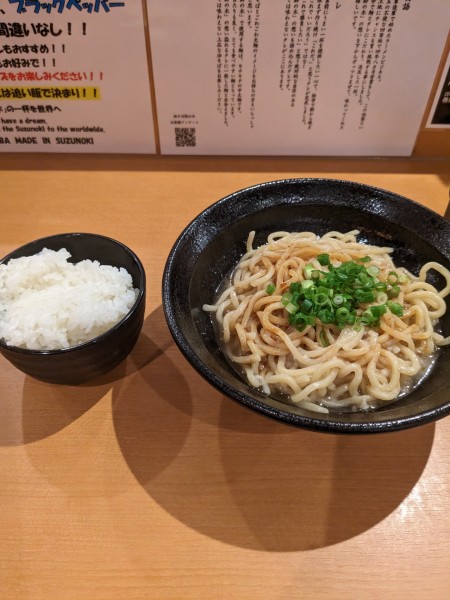 「背脂醤油追い飯」@油そば 鈴の木の写真