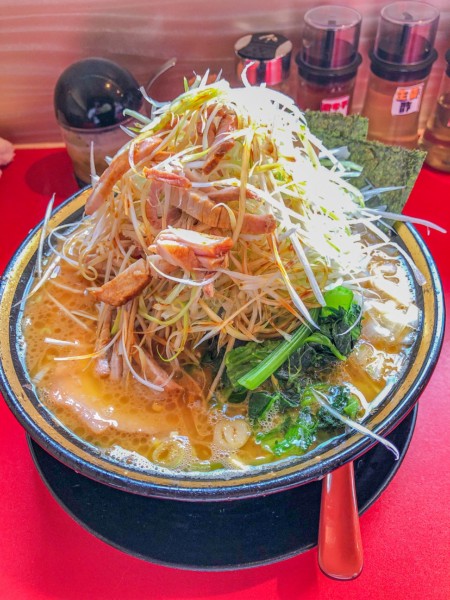 「ネギチャーシューメン中盛+タマネギ+チャーシュー1枚」@厚木家の写真