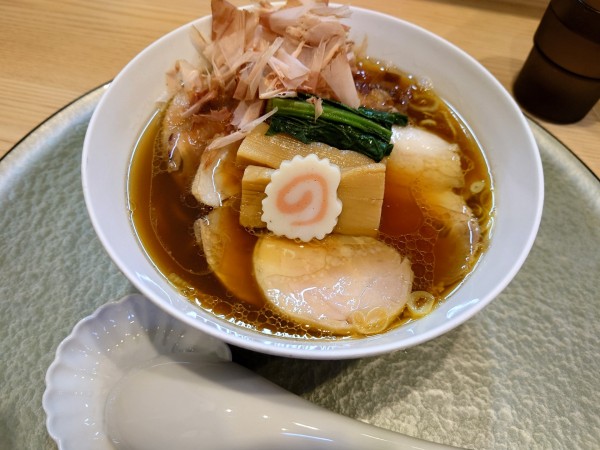 「極上かつお節の中華そば(もろみポーク3枚)」@中華そば 深緑の写真