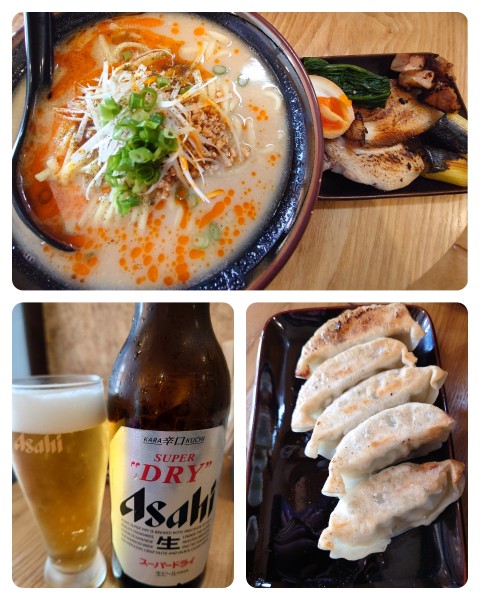 「特製担々麺+しお餃子＋瓶ビール（大）アサヒスーパードライ」@麺屋鳥膳の写真