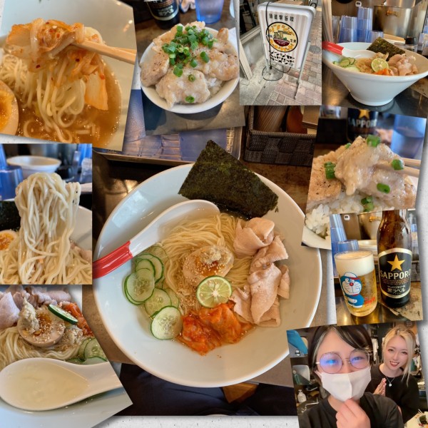 「【裏そば】鱧出汁冷麺と塩ホルモン丼定食1500円＋🍺」@ジンジャーヘッドバッドの写真