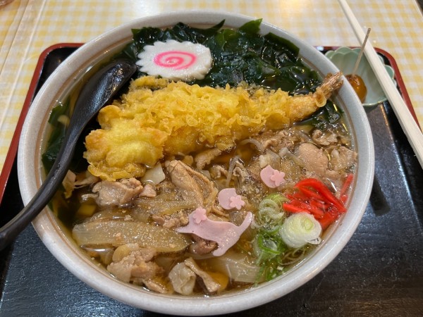 「三色うどん（大盛）」@和食のじょうやま ベルシャイン伊那店の写真