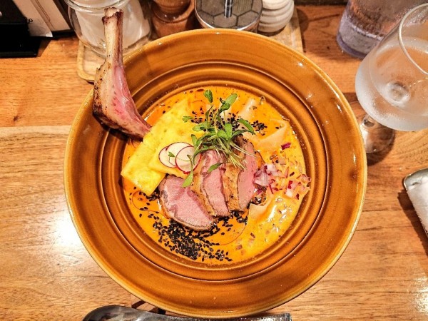 「冷やし仔羊担々麺 一反木麺使用」@海老丸らーめんの写真