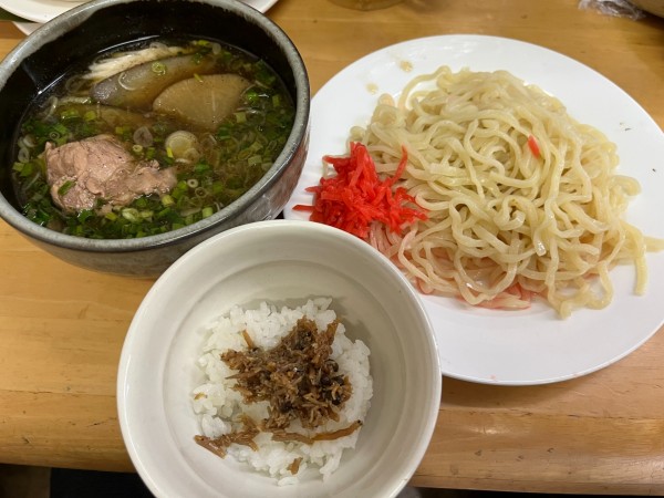 「【限定文月】鴨ねぎ南蛮つけ麺＋鴨もも串唐揚げ2本＋一口じゃこ」@MENYA 食い味の道有楽の写真
