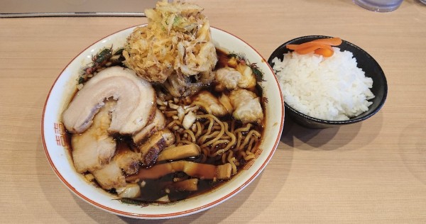 「全部入り,並かき揚げ,ごはん 2300円」@中華蕎麦ごとうの写真