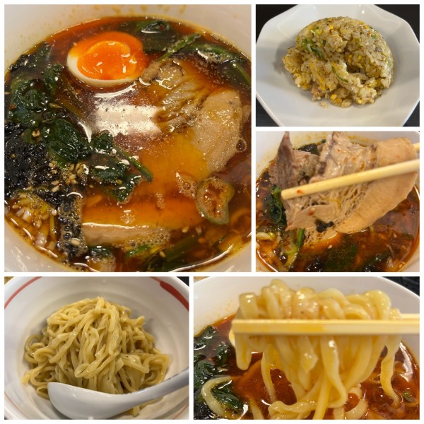 「【限定】辛つけ麺 880円 半炒飯 380円」@メンショップ アキラの写真