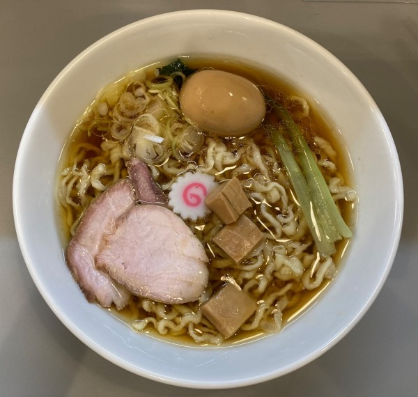 「味玉入り手打ち中華（麺大盛り）+鶏ガラ（無料）」@白河手打ちラーメン アサガキタの写真