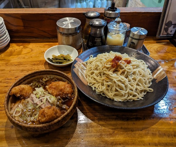 「ミックスつけ麺中盛」@新高揚の写真