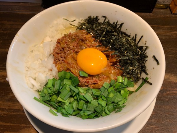 「限定　キムチとひき肉のまぜそば」@麺屋 玉ぐすくの写真